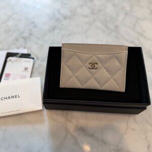 Chanel Card Holder - Light Grey
